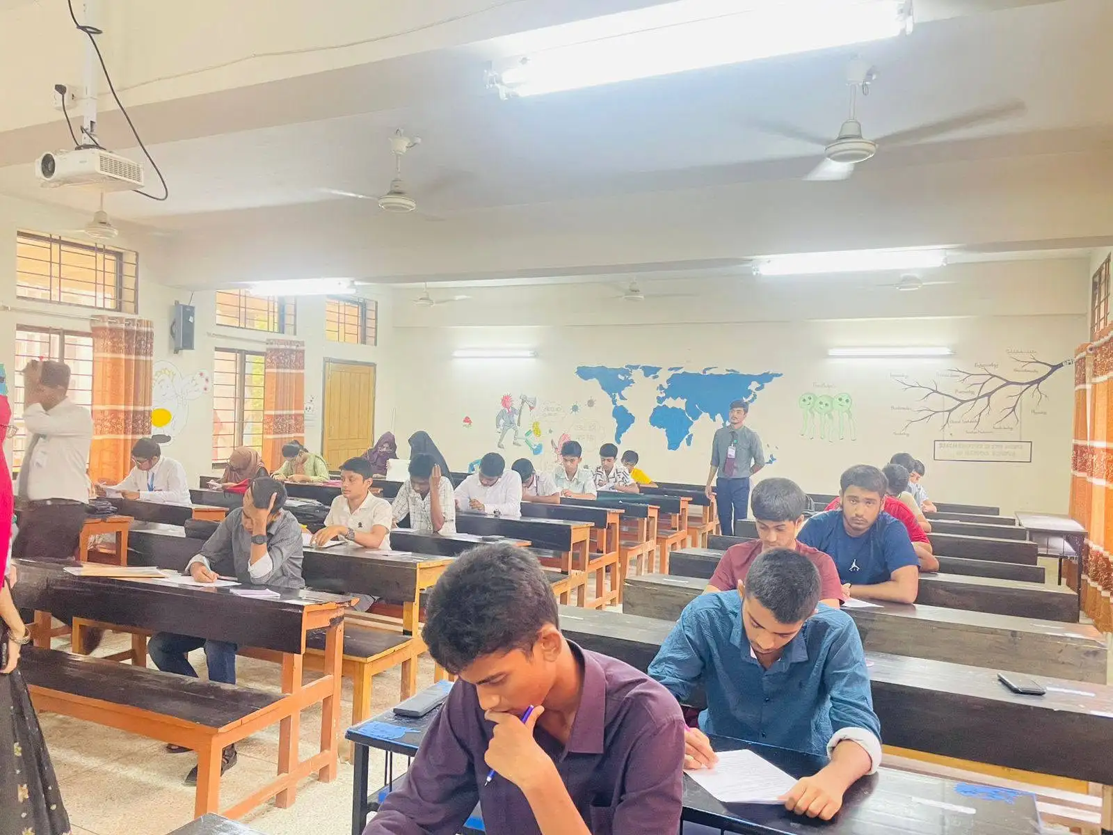 Students sitting in exam hall
